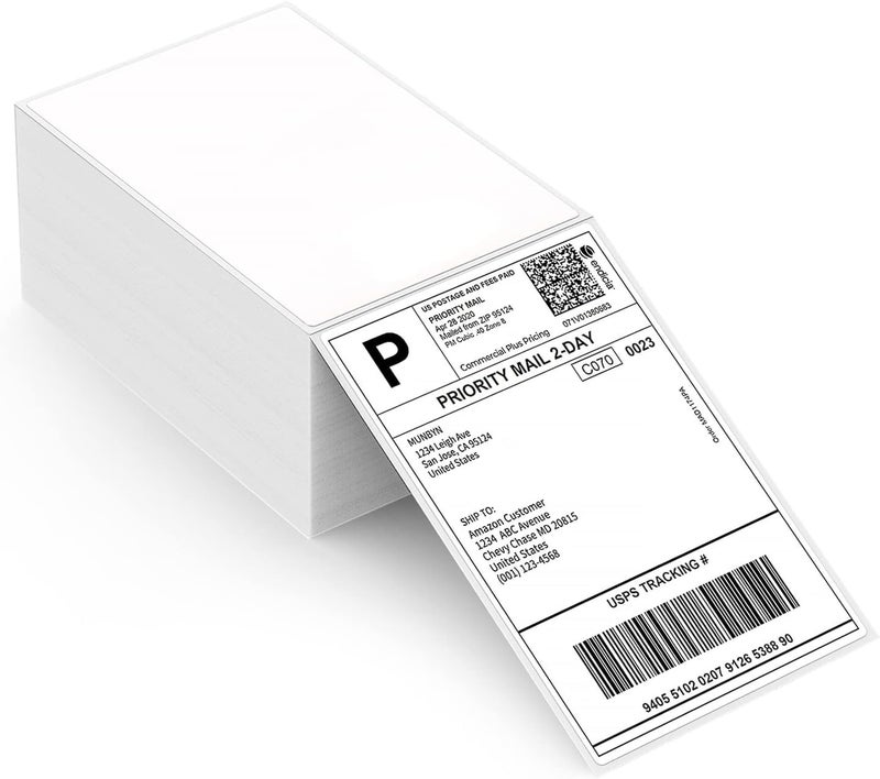 MUNBYN Thermal Direct Shipping Label (Pack of 500 4x6 Per Fanfold Labels) - Commercial Grade - Image 1