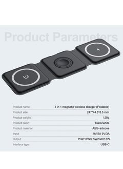 Next Life 3 in 1 Foldable Wireless Magnetic Charger 15W Fast Charging Pad for iPhone Wireless Charger for iWatch and Earbuds  - Image 4