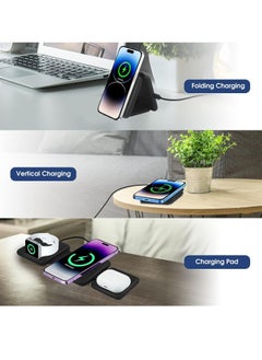 Next Life 3 in 1 Foldable Wireless Magnetic Charger 15W Fast Charging Pad for iPhone Wireless Charger for iWatch and Earbuds  - Image 2