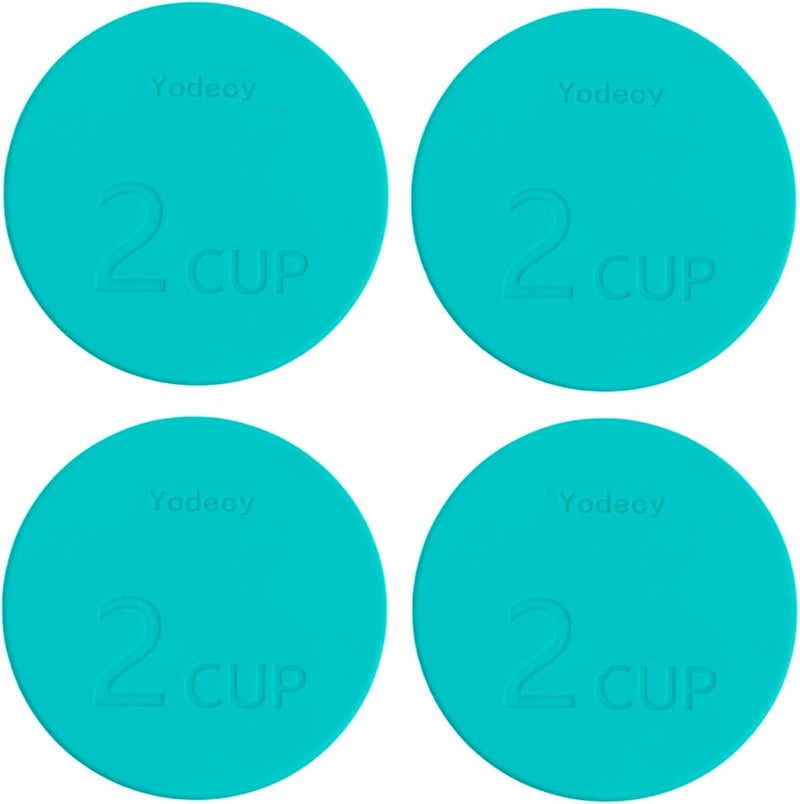 Yodecy Silicone Bowl Lids fit Pyrex Glass Bowls 7200-PC 2 Cup, Silicone Bowl Lids fit Anchor Hocking Glass Bowls 7200-PC 2 Cup,Replacement Lids 4.76in(4 Pack Blue-green,Container not Included) - Image 1