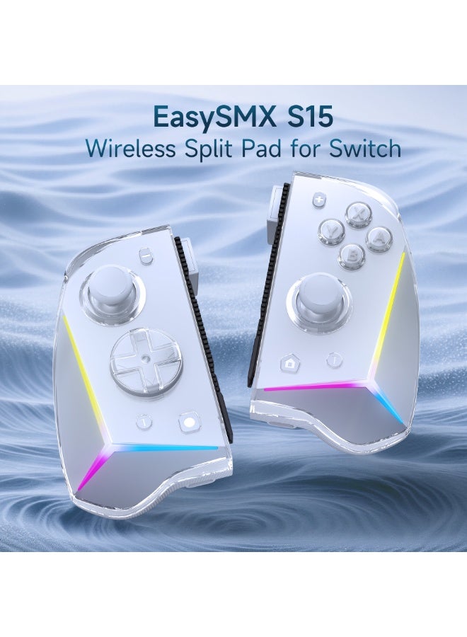 general Classic Gamepad EasySMX S15 Switch Controller Detachable Joycon Bluetooth Gaming Controller NS Nintendo Motion-Sensing NFC Mario Zelda Breath of The Wild Vibrant RGB Lighting Classic Non-linear Trigger Clicky Mecha Buttons 650mAh Battery Light Weight Ergonomics and Anti-Slip Design - Image 2