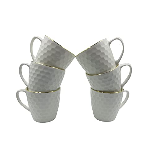 Home-Cart CTPL Ceramic Fine Bone China Tea Cup Coffee Cup - 6 Pcs, Size-160 ML (Color - White& Gold) - Image 3