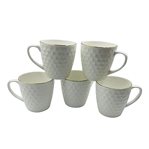 Home-Cart CTPL Ceramic Fine Bone China Tea Cup Coffee Cup - 6 Pcs, Size-160 ML (Color - White& Gold) - Image 4