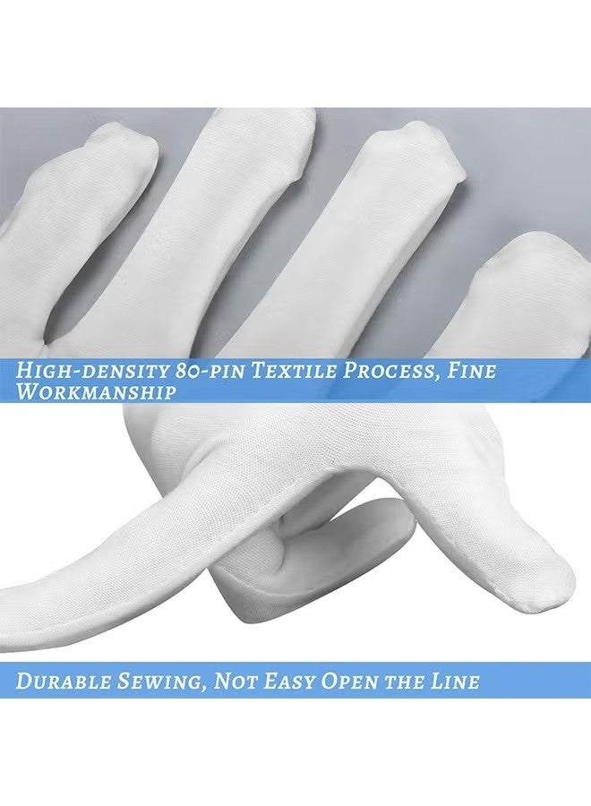 5 pairs of cotton gloves, white gloves, etiquette inspection and work, SPA moisturizing eczema gloves - Image 2