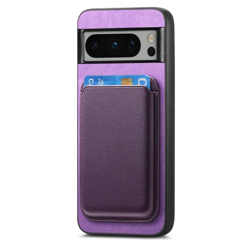 HuHa Protective Cover For Google Pixel 8a Retro Magsafe Card Bag PU Back Cover Phone Case(Purple) - Image 2