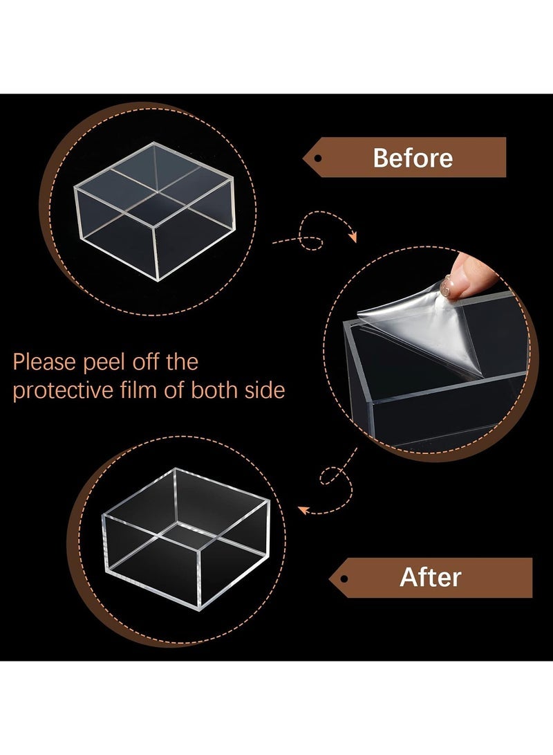 TPGP 6 Pack Acrylic Risers for Display Acrylic Cube Boxes Acrylic Risers Display Stands with Hollow Bottoms Acrylic Decorative Stand for Jewelry Display Candy Table Decor 6 Sizes (Clear) - Image 2
