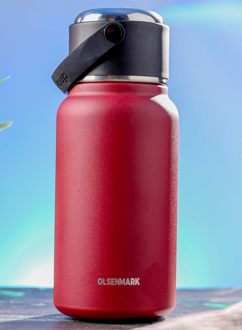 Olsermark زجاجة فراغ من الفولاذ المقاوم للصدأ 800 مل من أولسن مارك OMVF7018 متوافقة مع المشروبات الساخنة والباردة، تحافظ على النكهة والانتعاش، غير قابلة للكسر، محمولة - Image 1