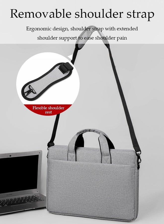 DUNISO Laptop bag, waterproof Oxford cloth shoulder bag, storage bag, with detachable shoulder pads and luggage straps, scratch resistant, anti collision, and drop resistant, suitable for 15 inch laptops, gray - Image 5