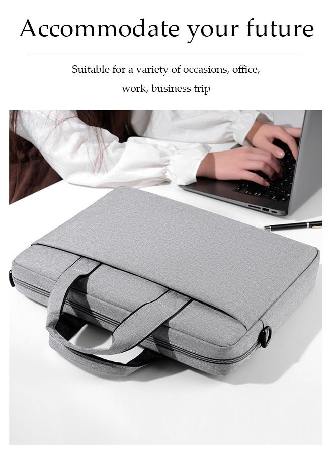 DUNISO Laptop bag, waterproof Oxford cloth shoulder bag, storage bag, with detachable shoulder pads and luggage straps, scratch resistant, anti collision, and drop resistant, suitable for 15 inch laptops, gray - Image 3