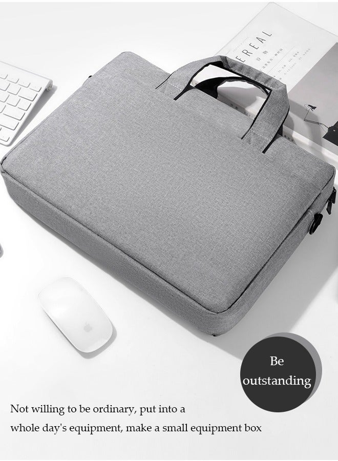 DUNISO Laptop bag, waterproof Oxford cloth shoulder bag, storage bag, with detachable shoulder pads and luggage straps, scratch resistant, anti collision, and drop resistant, suitable for 15 inch laptops, gray - Image 1