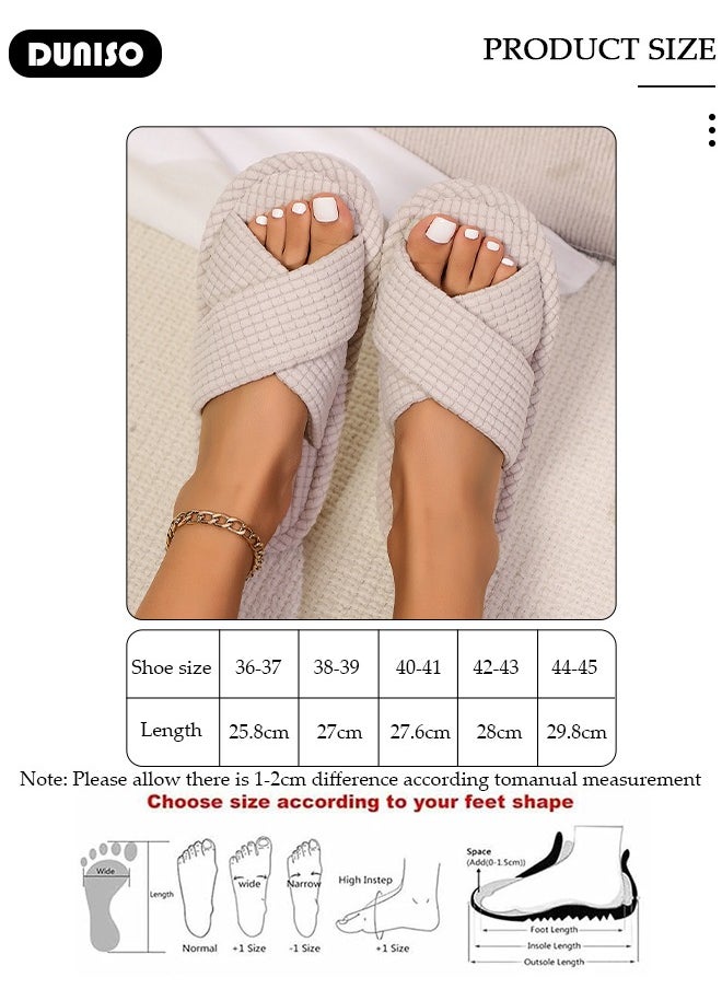 Non-slip Cross Band Slippers for Women's, Comfort Warm Slippers, Open Toe Home Slippers, Soft Lightweight Slippers, Washable Flat Slippers, Household Slippers for Indoor & Outdoor - pzsku/Z50542AA346F75D60A66DZ/45/_/1733880787/cd4acb1e-45b6-41c1-8304-498d671ebf08