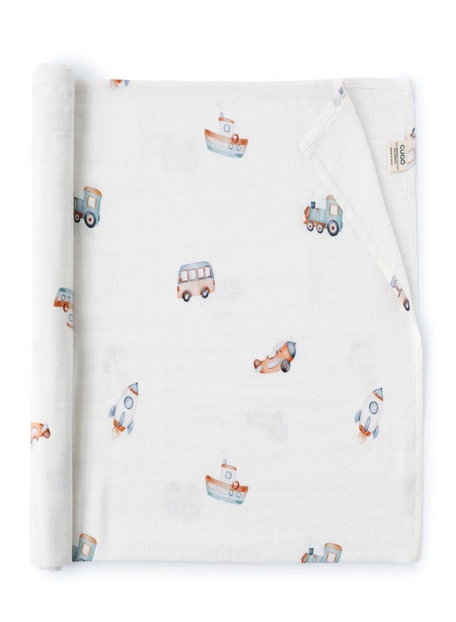Cugo Soft and Cozy Baby Swaddle Blanket, Adjustable Infant Wrap for Comfortable Sleep, Blend of Breathable Cotton and Soft Bamboo Fabric, Perfect Newborn Gift (Little Voyagers) - Image 5