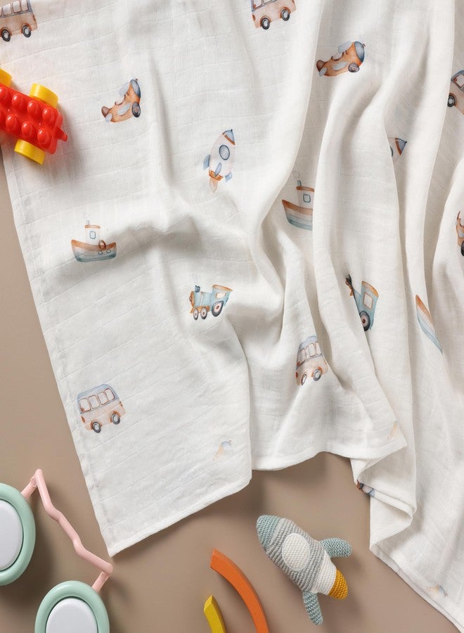 Cugo Soft and Cozy Baby Swaddle Blanket, Adjustable Infant Wrap for Comfortable Sleep, Blend of Breathable Cotton and Soft Bamboo Fabric, Perfect Newborn Gift (Little Voyagers) - Image 2
