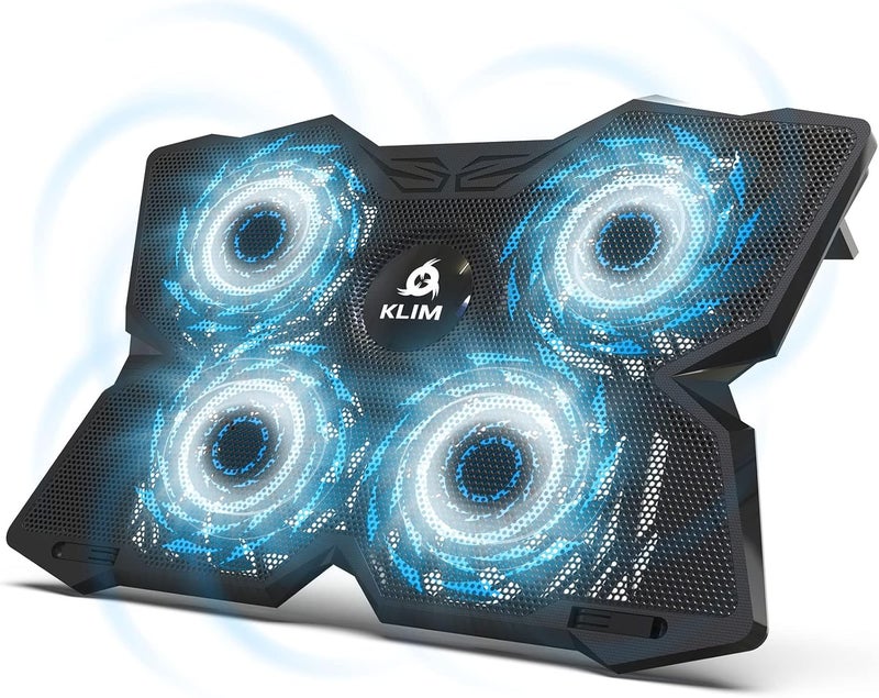 KLIM Wind Laptop Cooling Pad - More Than 500,000 Units Sold - New Version - Powerful Rapid Action Laptop Cooler - Laptop Stand with 4 Cooling Fans - 2 USB Ports - PC Mac PS5 PS4 Xbox One - Diamond - Image 1