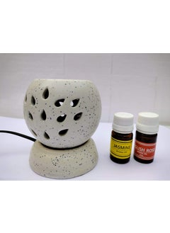 homedecor anurudh homedecor anurudh Ceramic Electric Aroma DiffuserBurner Matt White Aroma Diffuser Fragrance Rose Lemongrass  - Image 1