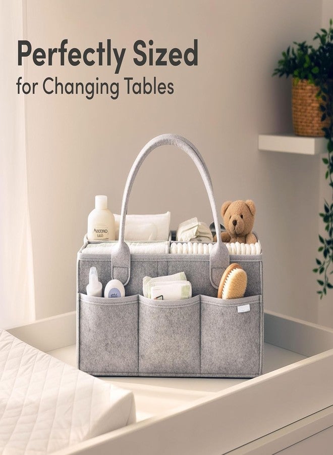 PiyuBind Baby Diaper Caddy Organizer - Large Nursery Storage Basket for Changing Table, Diaper Station & Car, Baby Shower Gift & Registry Must-Have, Newborn Essentials Organizer for Boy or Girl - Grey - Image 3
