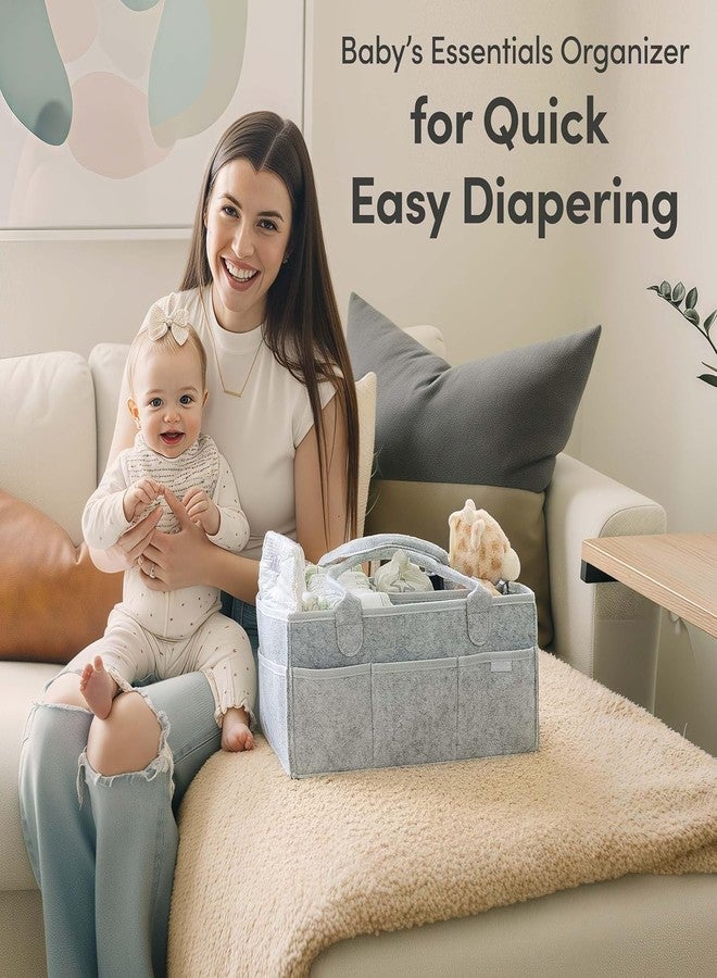 PiyuBind Baby Diaper Caddy Organizer - Large Nursery Storage Basket for Changing Table, Diaper Station & Car, Baby Shower Gift & Registry Must-Have, Newborn Essentials Organizer for Boy or Girl - Grey - Image 2
