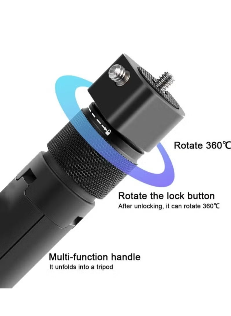 PINKSAMA Bullet Time Handle Tripod Multi-Functional Tabletop Fold Tripod for Insta360 X4, Insta 360 X3/X4/X5, ONE RS, Go pro Hero 11 10 9 5 4 3 Sport Action Camera Accessories - Image 4