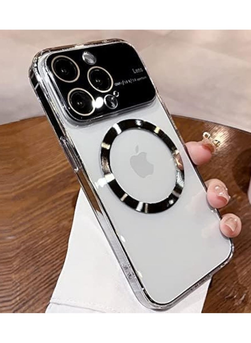 A.M Window Glass Lens Camera Protector, Magsafe Compatible, Clear Hard Magnetic Phone Cases, Clear Luxury Slim Cover - Image 2