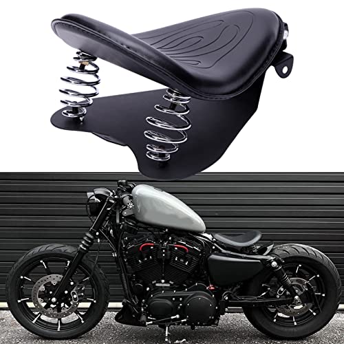 Rich Choices Custom Black Motorcycle Cushion Spring Solo Seat Springs Bracket Base Plate Mount Kit Compatible with Harley Honda Yamaha Kawasaki Suzuki Sportster Bobber Chopper (Black with frame mark) - Image 2