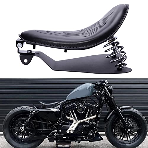 Rich Choices Custom Black Motorcycle Cushion Spring Solo Seat Springs Bracket Base Plate Mount Kit Compatible with Harley Honda Yamaha Kawasaki Suzuki Sportster Bobber Chopper (Black with frame mark) - Image 3