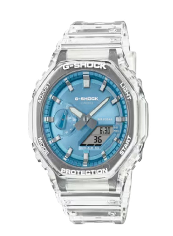 Casio G-SHOCK GA-2100BM-7A2DR – Transparent Band with Light Blue Dial “CasiOak”