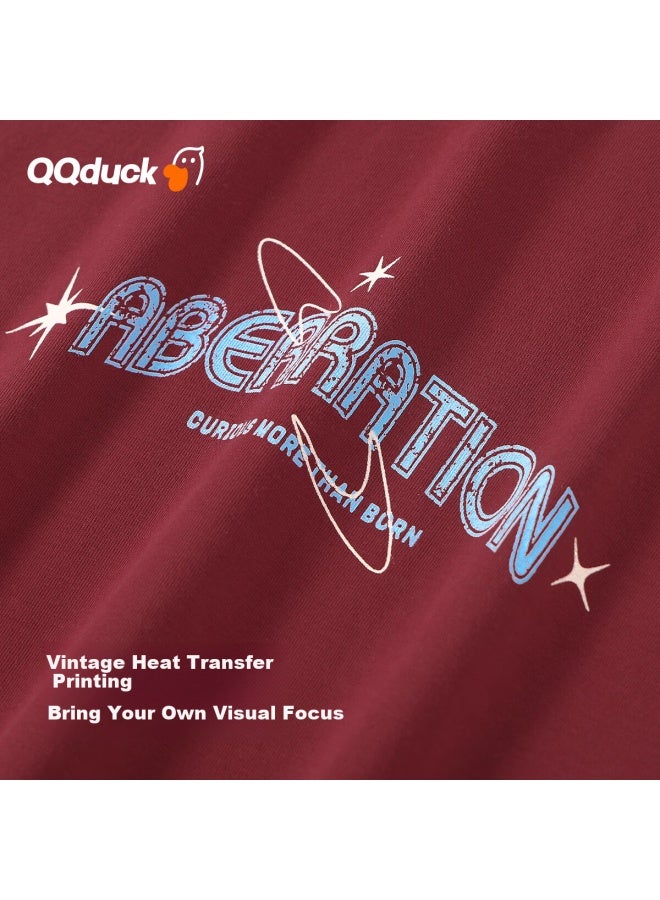 Qq Duck Girls' Short Sleeve T-Shirt Children'S Summer Clothing Teenage American Street American Short T Red; 130 - Image 4