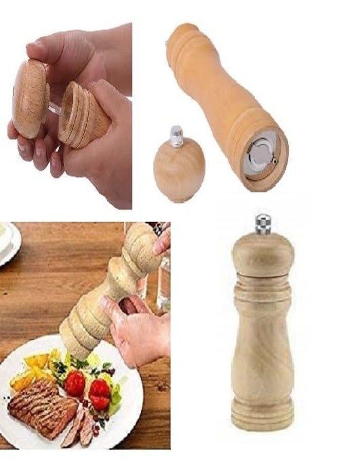 ImegaZ Manual Wood Salt & Pepper Grinder - Ceramic Crusher Mill with Adjustable Coarseness for Kitchen, Spice Shaker, Salt Pack of 1 - Image 5