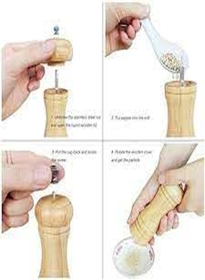 ImegaZ Manual Wood Salt & Pepper Grinder - Ceramic Crusher Mill with Adjustable Coarseness for Kitchen, Spice Shaker, Salt Pack of 1 - Image 4