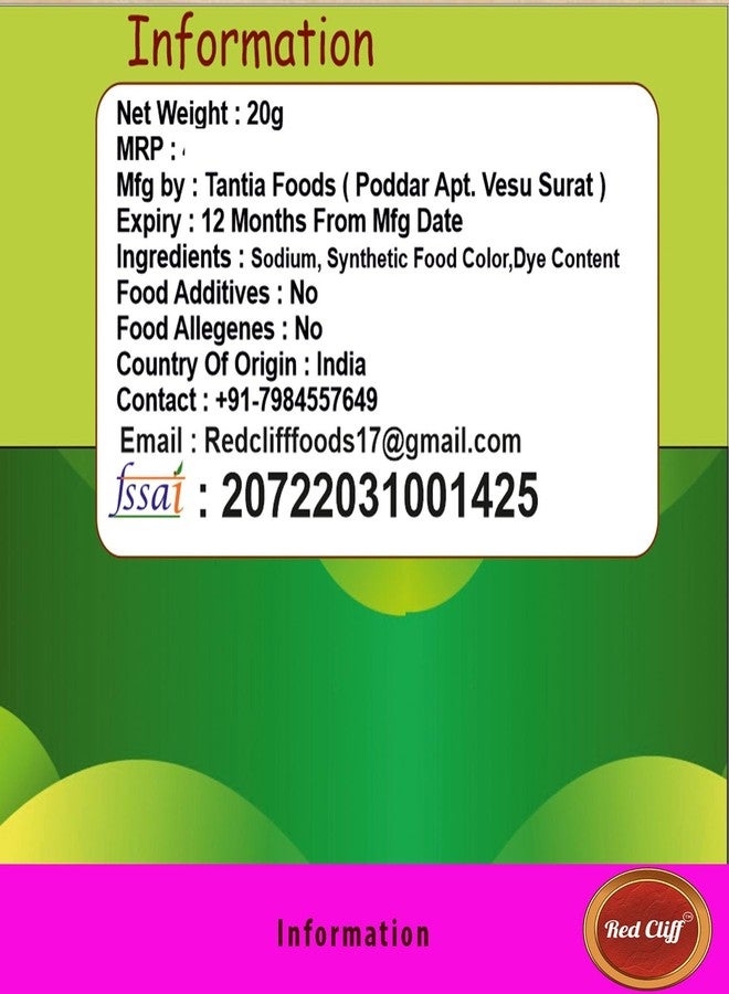RED CLIFF Edible Pink & Apple Green Food Colour Powder | Vibrant Natural Colour for Baking, Cake Decorating, Cooking | 20gx2 | - Image 3