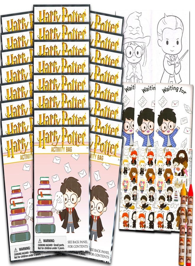 Harry Potter Birthday Party Favors Set - Bundle with 24 Harry Potter Play Packs | Mini Coloring Books, Stickers, and More for Goodie Bags (Hogwarts Party Supplies) - Image 1