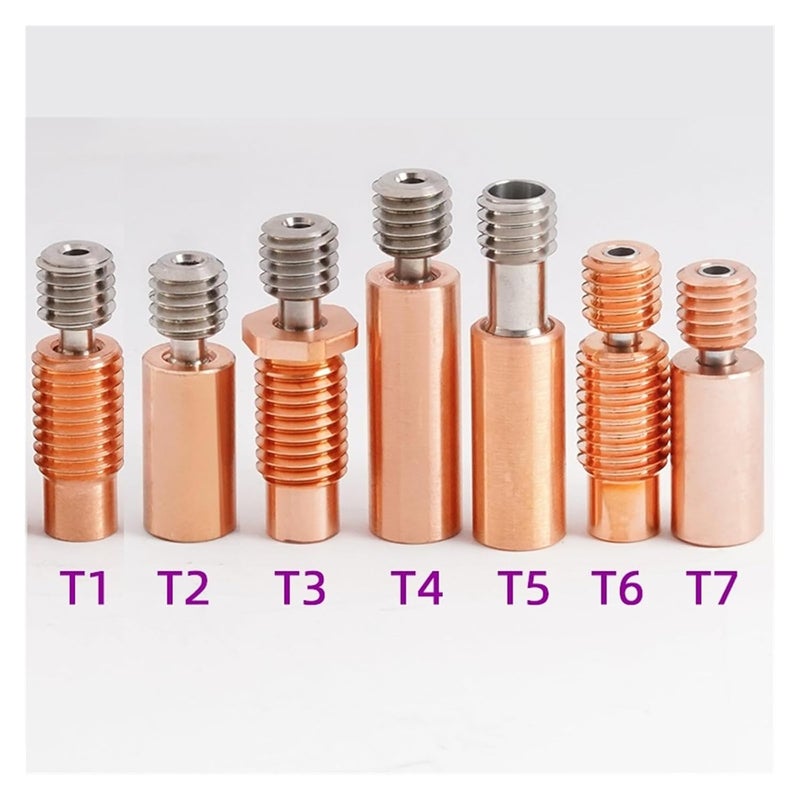 T4 Color All Metal Bi Metal Heatbreak For 1 75mm Filament Hotend Heater Block Copper Stainless Steel Bimetal Throat 1PCS - Image 4