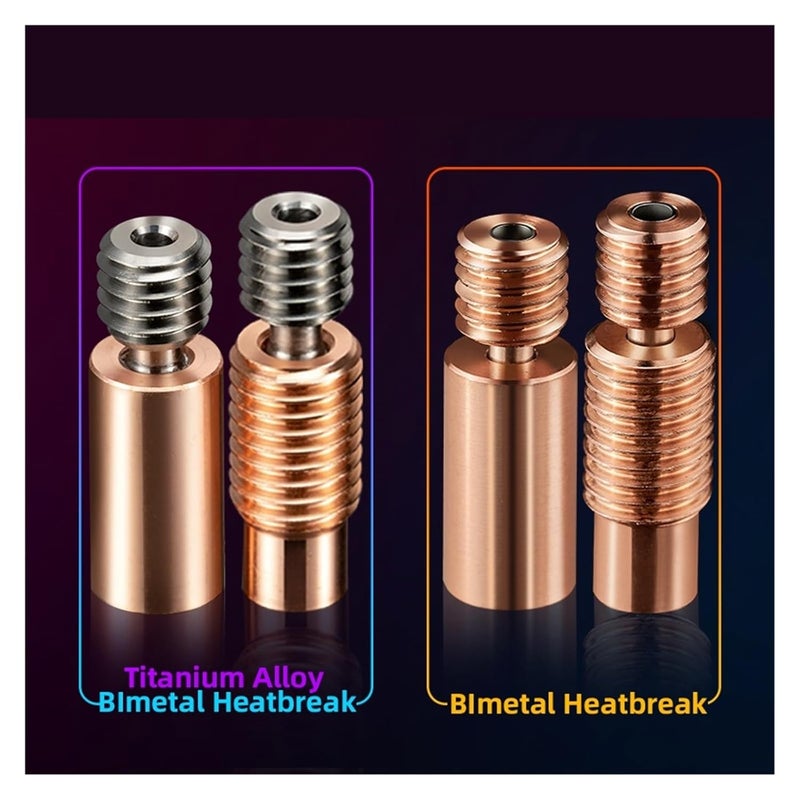 T4 Color All Metal Bi Metal Heatbreak For 1 75mm Filament Hotend Heater Block Copper Stainless Steel Bimetal Throat 1PCS - Image 5