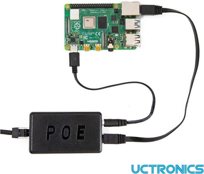 UCTRONICS PoE Splitter 5V 4A for Raspberry Pi 4 and Jetson Nano, Active PoE+ to Barrel Jack or USB-C Adapter, IEEE 802.3at/af Compliant - Image 5