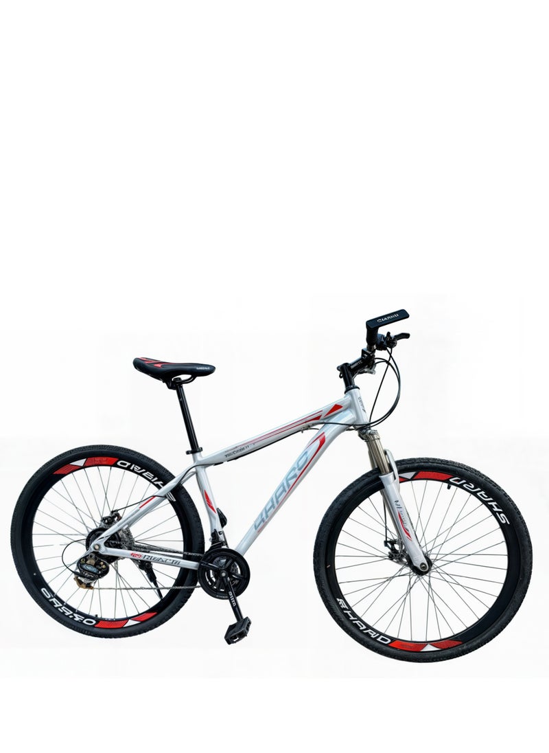 Generic Mountain bike for Men and Women, 26 inches, 24 speed, Lightweight Aluminium Alloy Frame, Front and Rear Disc Brakes, Front Suspension, White  - Image 4