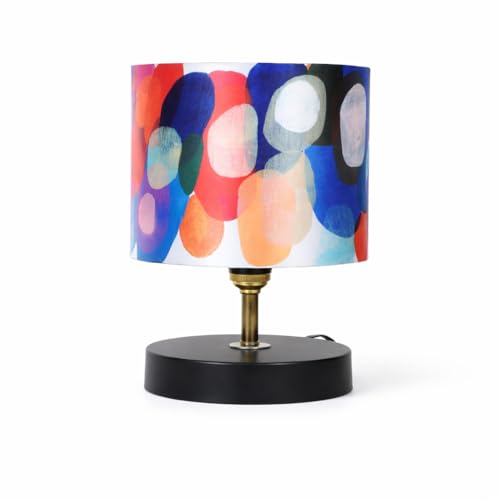 tu casa Table Lamp | Abstract Printed Satin Shade | Black Metal Base Bedside & Night Lamp for Bedroom Living Room Study Table | Home Décor & Gifting - Image 3