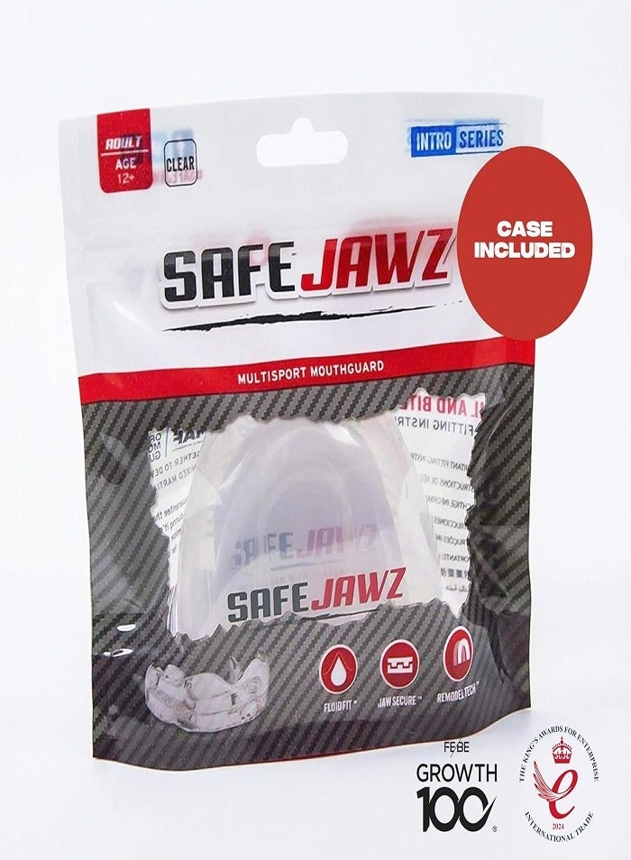 SAFEJAWZ Mouthguard for Braces, Upper & Lower Protection Remoldable Mouth Guard with Case for Boxing, Basketball, Football, MMA, Lacrosse, Hockey and All Contact Sports One Size (Transparent) - Image 5