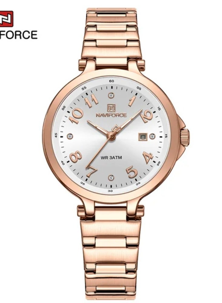 NAVIFORCE Brand 2023 Fashion New Women's Luxury Watches Popular Casual Stainless Steel Waterproof Quartz Wristwatch Montre Femme