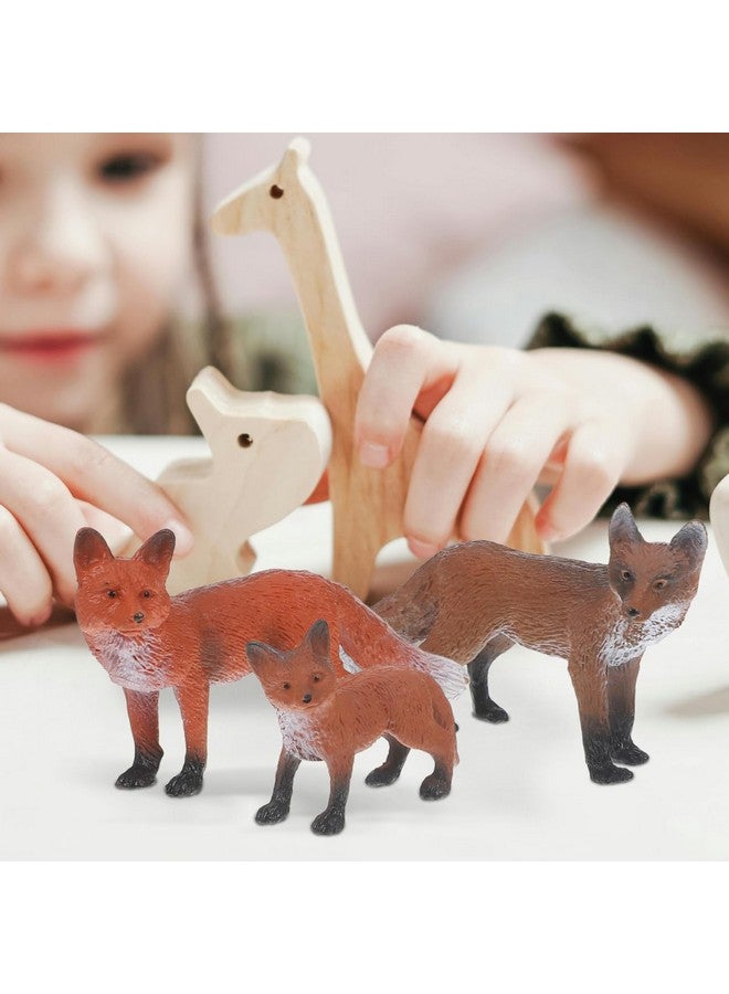 Toddmomy Fox Toy Set - 3pcs Plastic Jungle Animal Figures, Wild Fox Playset, Cake Topper, Party Favors, Educational Toy - Image 2