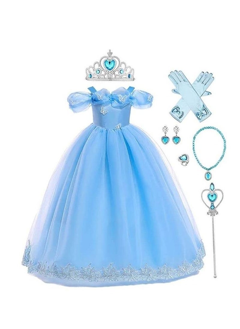 Excefore Cindrella Princess Costume For Girl With Accessories  - Image 1