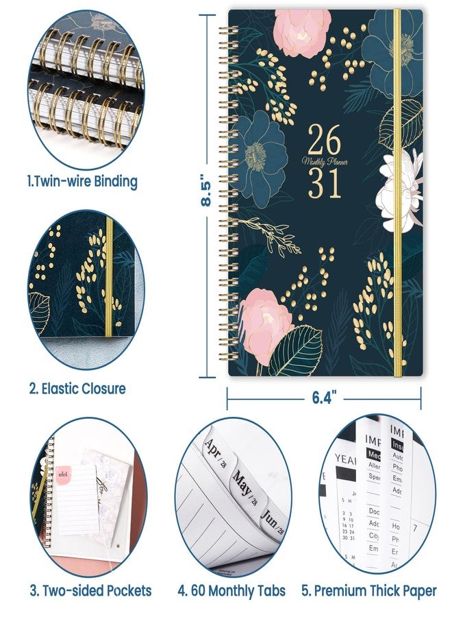 Indeme Monthly Planner 2024-2029 - 5 Year Monthly Planner/Calendar 2024-2029, July 2024 - June 2029, 6.4" x 8.5", 60 Monthly Planner with Tabs, Double-Side Pocket, Holidays, Notes Pages, Elastic Closure - Image 4