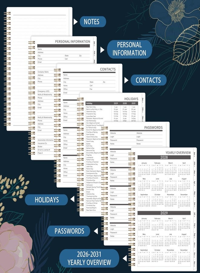 Indeme Monthly Planner 2024-2029 - 5 Year Monthly Planner/Calendar 2024-2029, July 2024 - June 2029, 6.4" x 8.5", 60 Monthly Planner with Tabs, Double-Side Pocket, Holidays, Notes Pages, Elastic Closure - Image 3