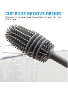 QSHOP QSHOP®Silicone Cleaning Brush Long Handle Water Bottle Cleaning Brush Insulated Sports Water Bottle Cleaning Brush for Narrow Neck and Fold Bottles  - Image 4