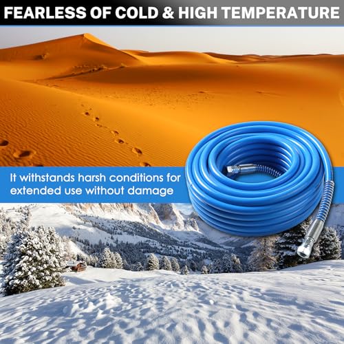 NATGAI 50FT High Pressure Airless Paint Sprayer Hose, 1/4 inch Airless Paint Hose 3300PSI Flexible Fiber Tube (50ft) - Image 5