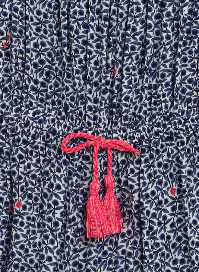 Nautinati Nauti nati Viscose Girls Blue White Printed Playsuit Above The Knee Casual Dress (NN301-069 2 3 Years) - Image 3