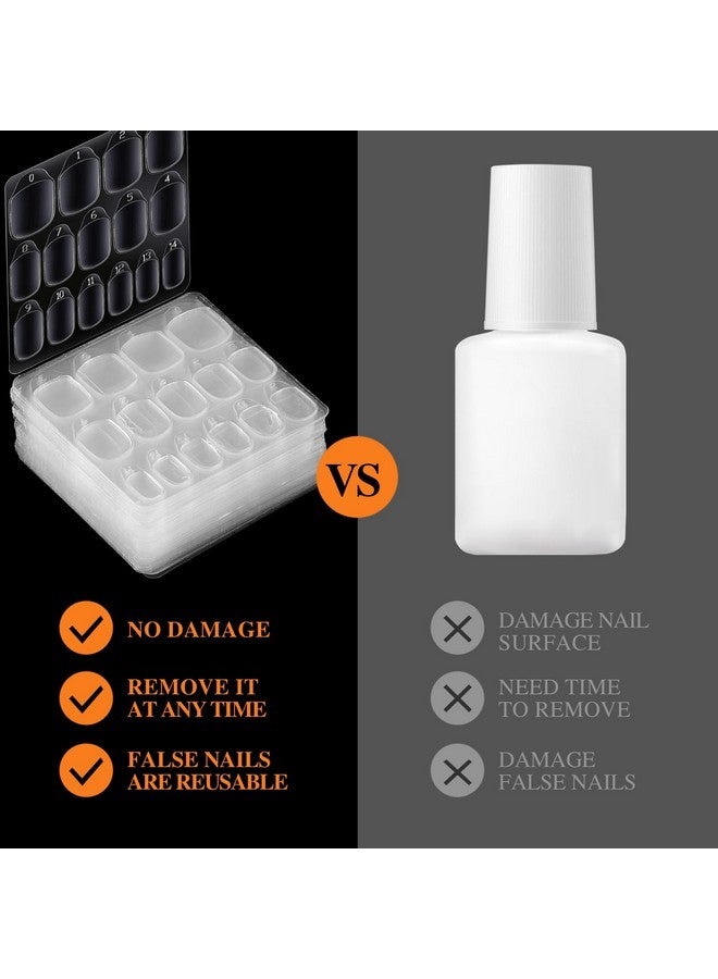 تينيتور 900 قطعة من علامات التبويب اللاصقة للأظافر، 15 حجمًا من علامات التبويب اللاصقة للأظافر، ملصقات أظافر للأظافر اللاصقة، علامات تبويب الأظافر، ملصقات غراء الأظافر، 60 ورقة - Image 4