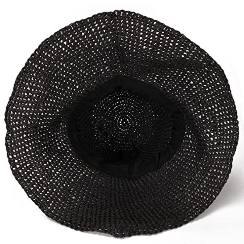 Womens Sun Hats Wide Brim Summer Beach Hat for Women Foldable Travel Straw Hat UPF50+ - Image 3