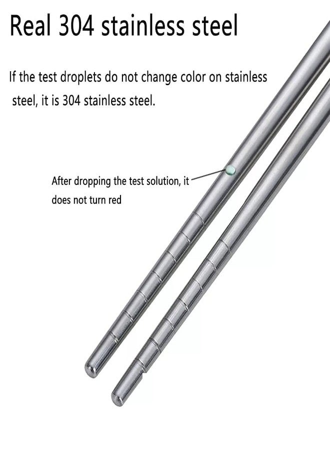 MARMIX Stainless Steel Chopsticks Reusable Dishwasher Safe Lightweight, Square Handle Metal Chopsticks (2 Pair) - Image 5