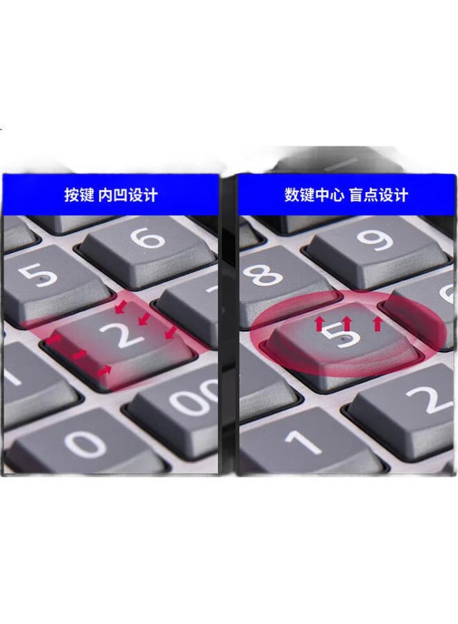 Deli Metal Panel Desktop Office Calculator, Financial Calculator, Wear-Resistant Buttons Desktop Calculator, Office Supplies, Silver 1674 - Image 1