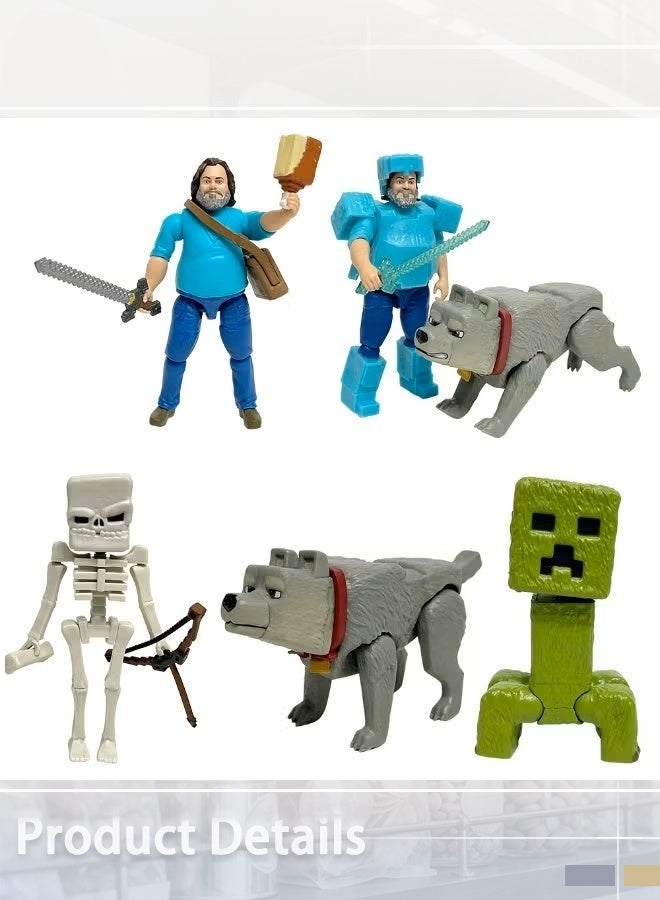 Minecraft Mini Action Figure Toys Set with MyWorld Accessory Removable Steve - Image 2
